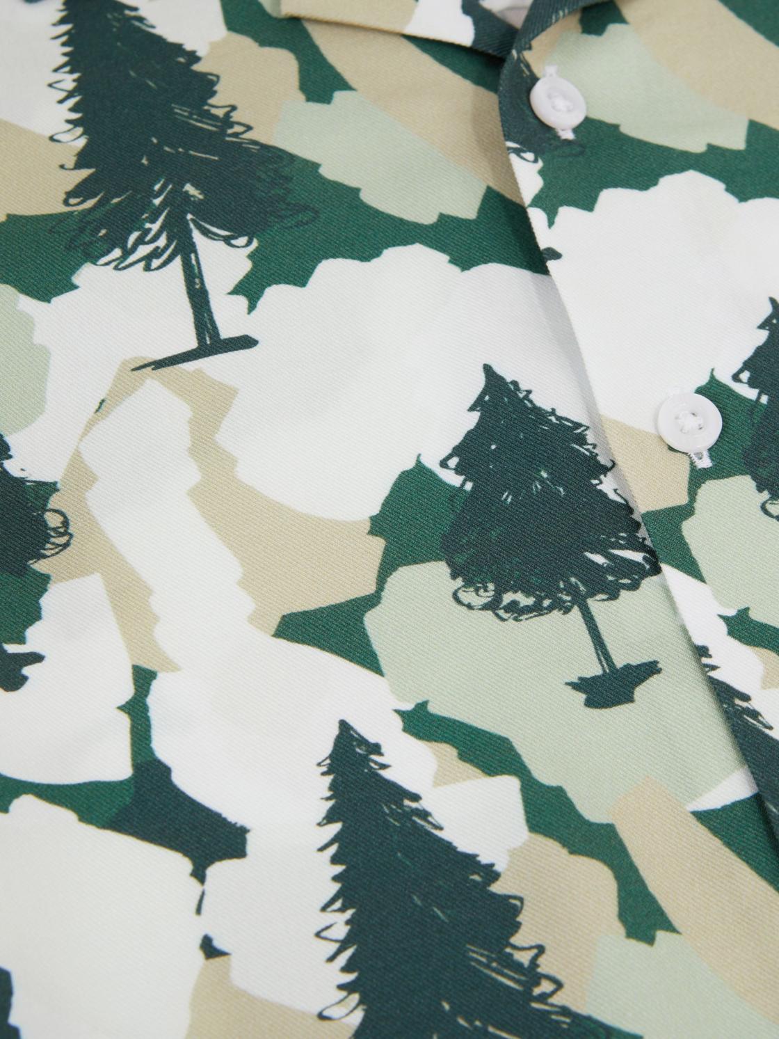 Reiss Shirts | Saxon Cuban Collar Short Sleeve Shirt Green - Children