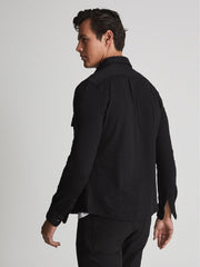 Reiss Shirts | Scott Cotton Wool Blend Overshirt Black - Men