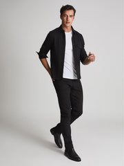 Reiss Shirts | Scott Cotton Wool Blend Overshirt Black - Men