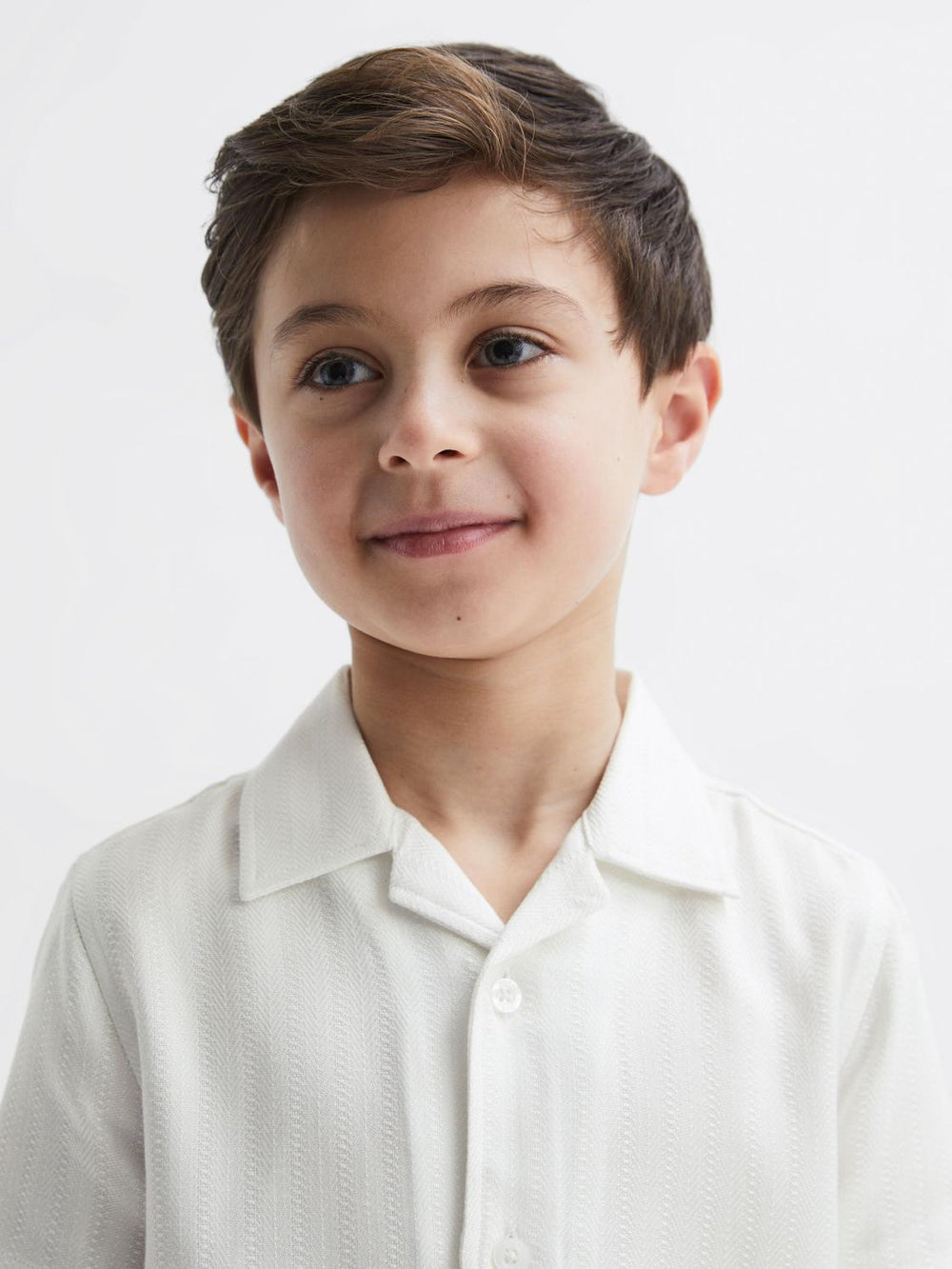 Reiss Shirts | Vitus Cuban Collar Ribbed Polo Ecru - Children