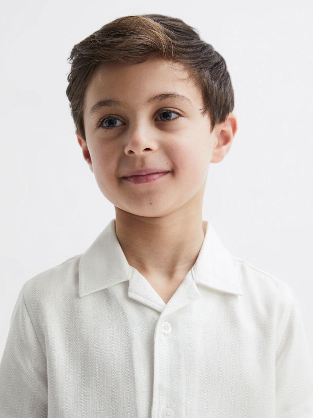 Reiss Shirts | Vitus Cuban Collar Ribbed Polo Ecru - Children