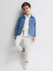 Reiss Shirts | Vitus Cuban Collar Ribbed Polo Ecru - Children