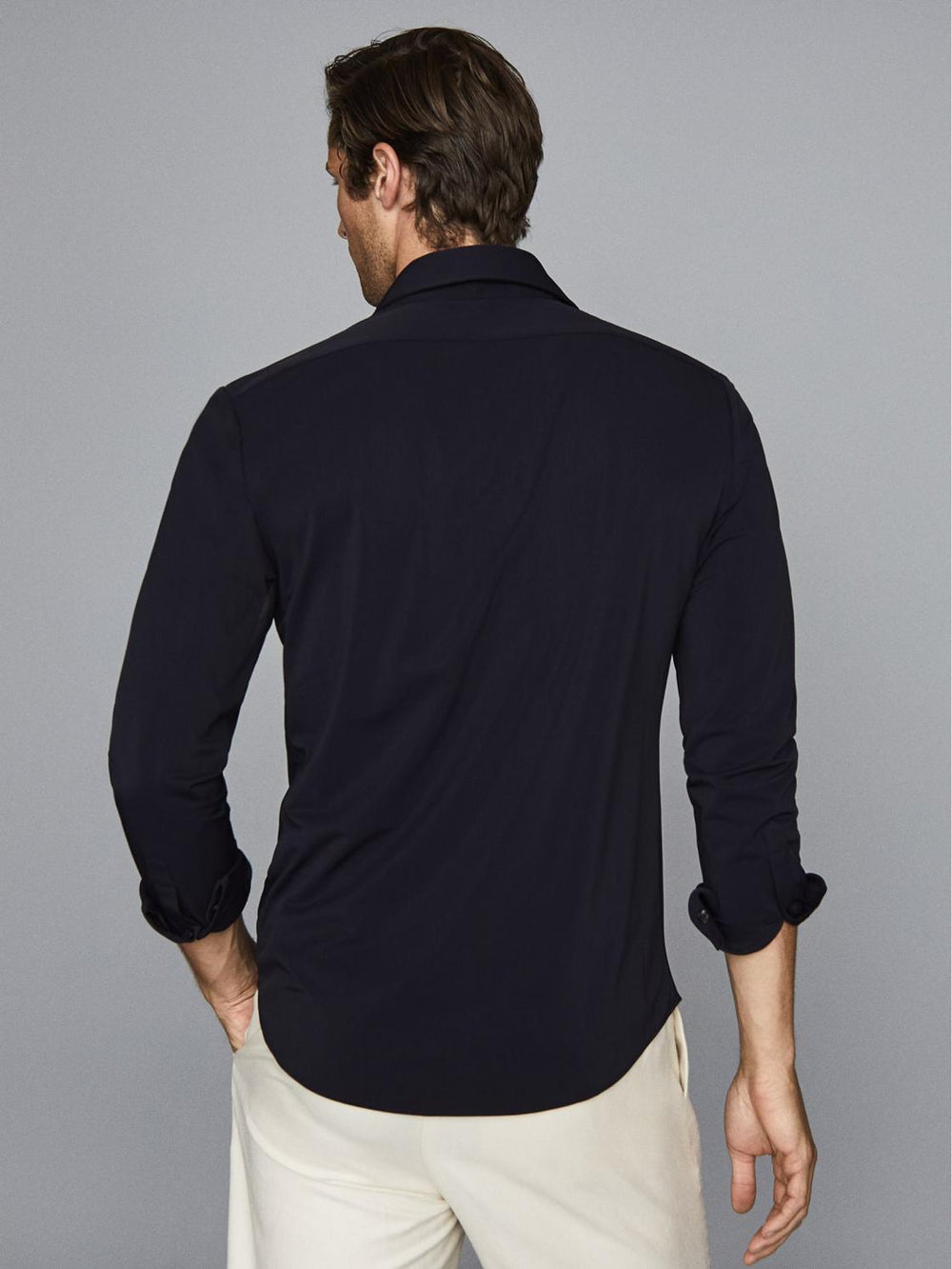 Reiss Shirts | Voyager Regular Fit Travel Shirt Navy - Men