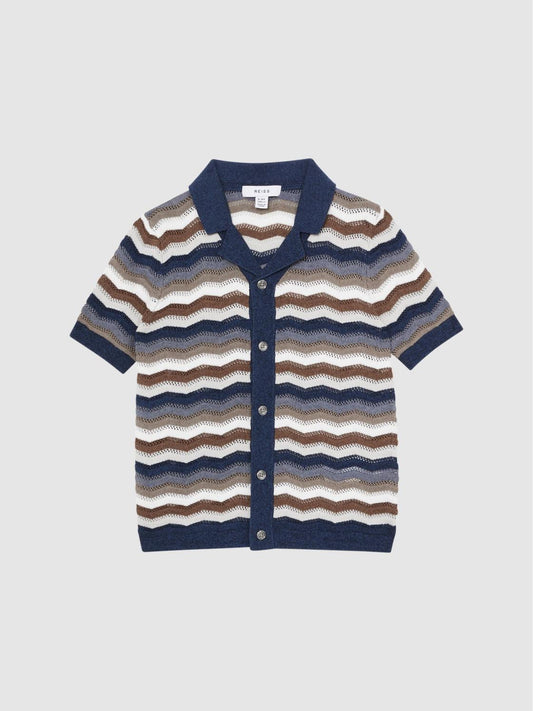 Reiss Shirts | Whiteley Cuban Collar Printed Shirt Multi - Children