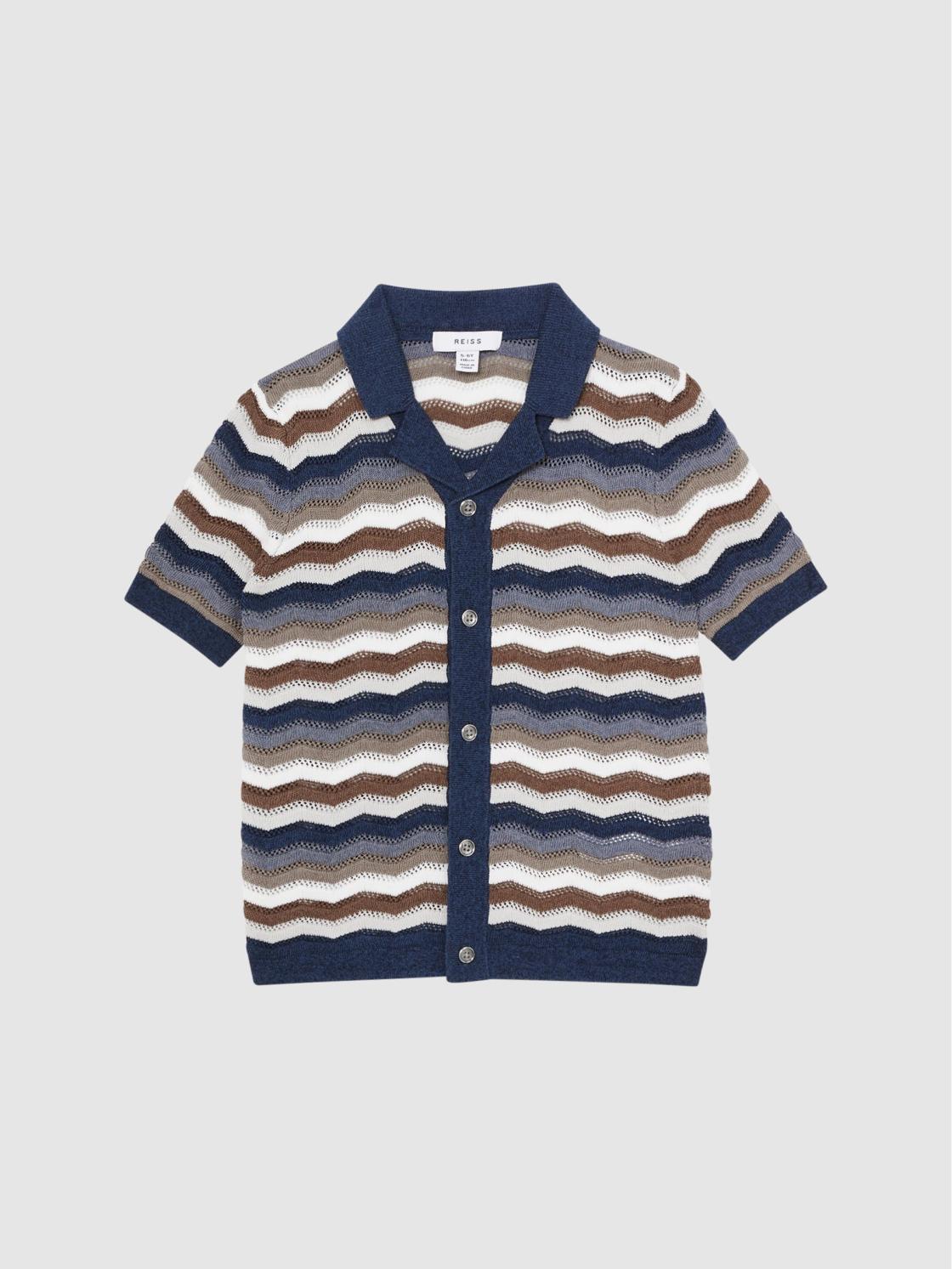 Reiss Shirts | Whiteley Cuban Collar Printed Shirt Multi - Children