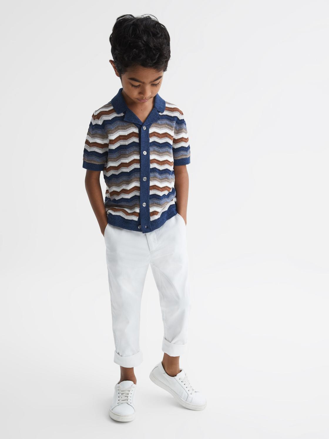 Reiss Shirts | Whiteley Cuban Collar Printed Shirt Multi - Children