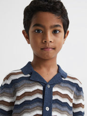 Reiss Shirts | Whiteley Cuban Collar Printed Shirt Multi - Children