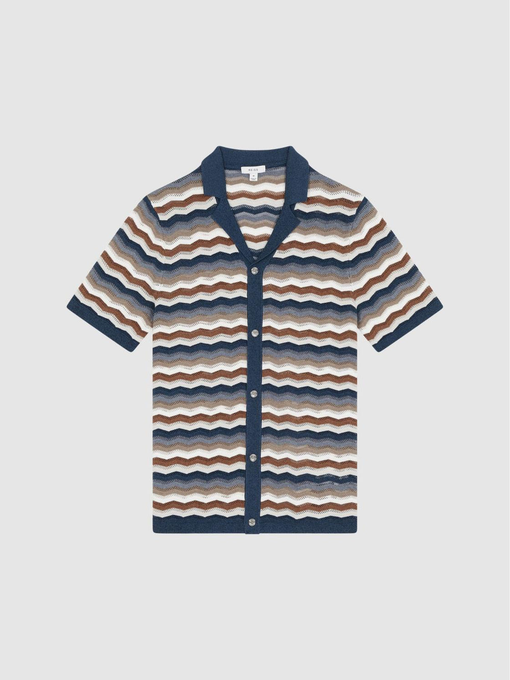 Reiss Shirts | Whiteley Cuban Collar Printed Shirt Multi - Men