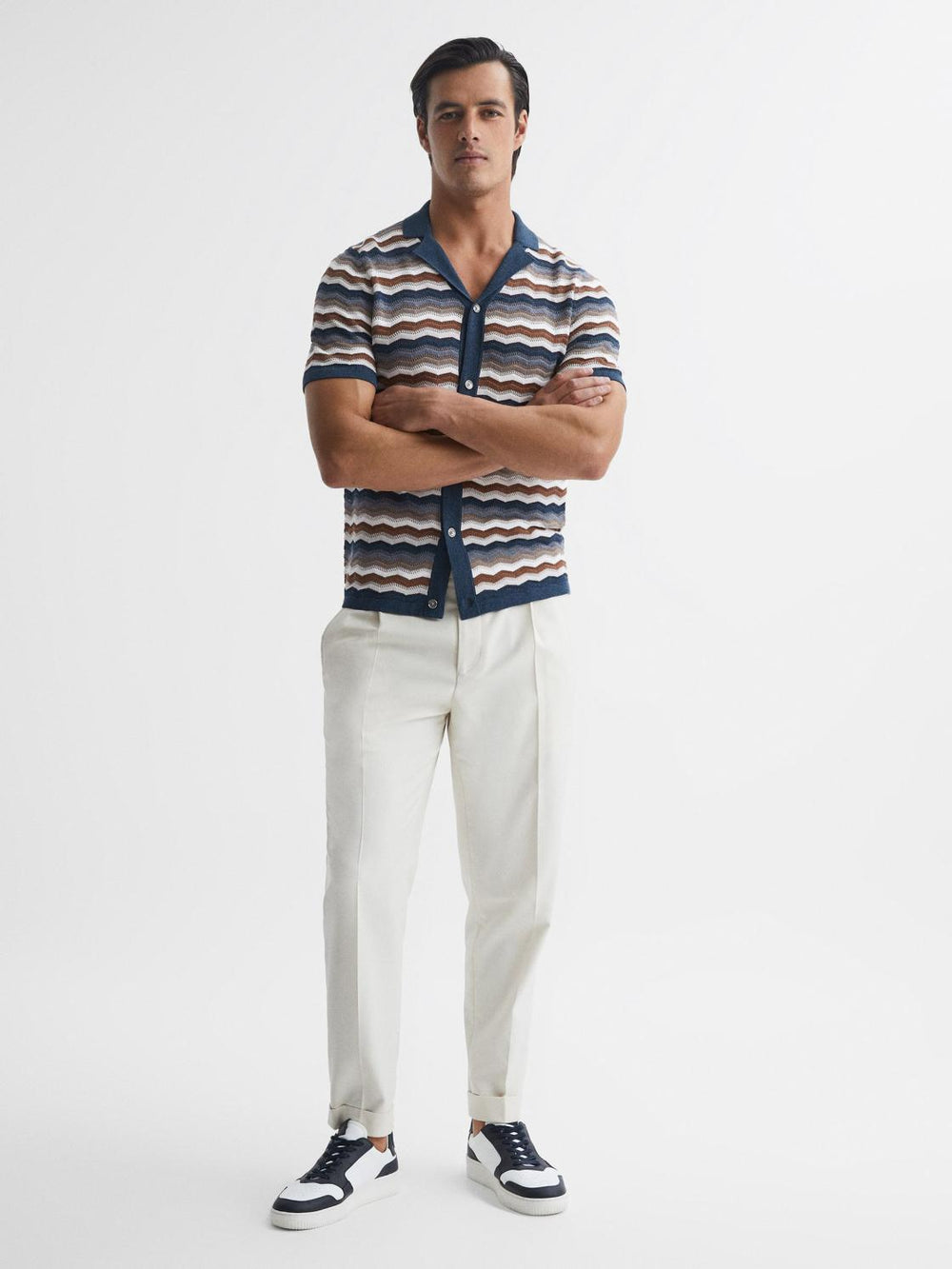 Reiss Shirts | Whiteley Cuban Collar Printed Shirt Multi - Men