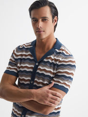 Reiss Shirts | Whiteley Cuban Collar Printed Shirt Multi - Men