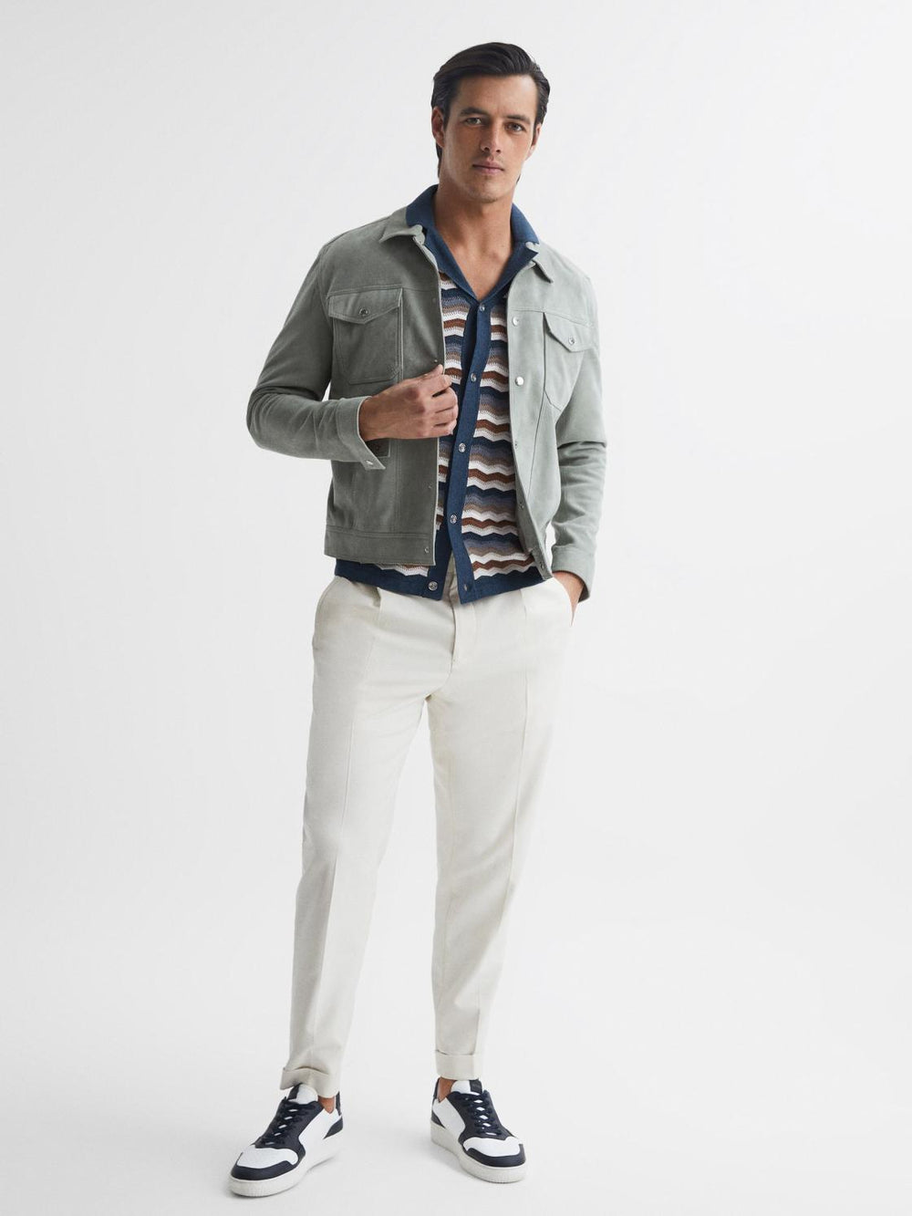 Reiss Shirts | Whiteley Cuban Collar Printed Shirt Multi - Men