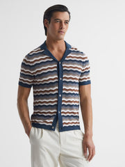 Reiss Shirts | Whiteley Cuban Collar Printed Shirt Multi - Men