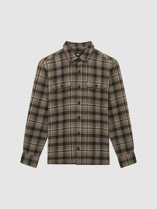 Reiss Shirts | Wilbur Paige Cotton Checked Overshirt Dark Hilside - Men