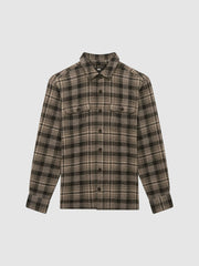 Reiss Shirts | Wilbur Paige Cotton Checked Overshirt Dark Hilside - Men