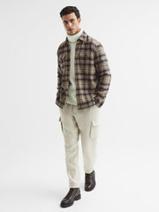 Reiss Shirts | Wilbur Paige Cotton Checked Overshirt Dark Hilside - Men