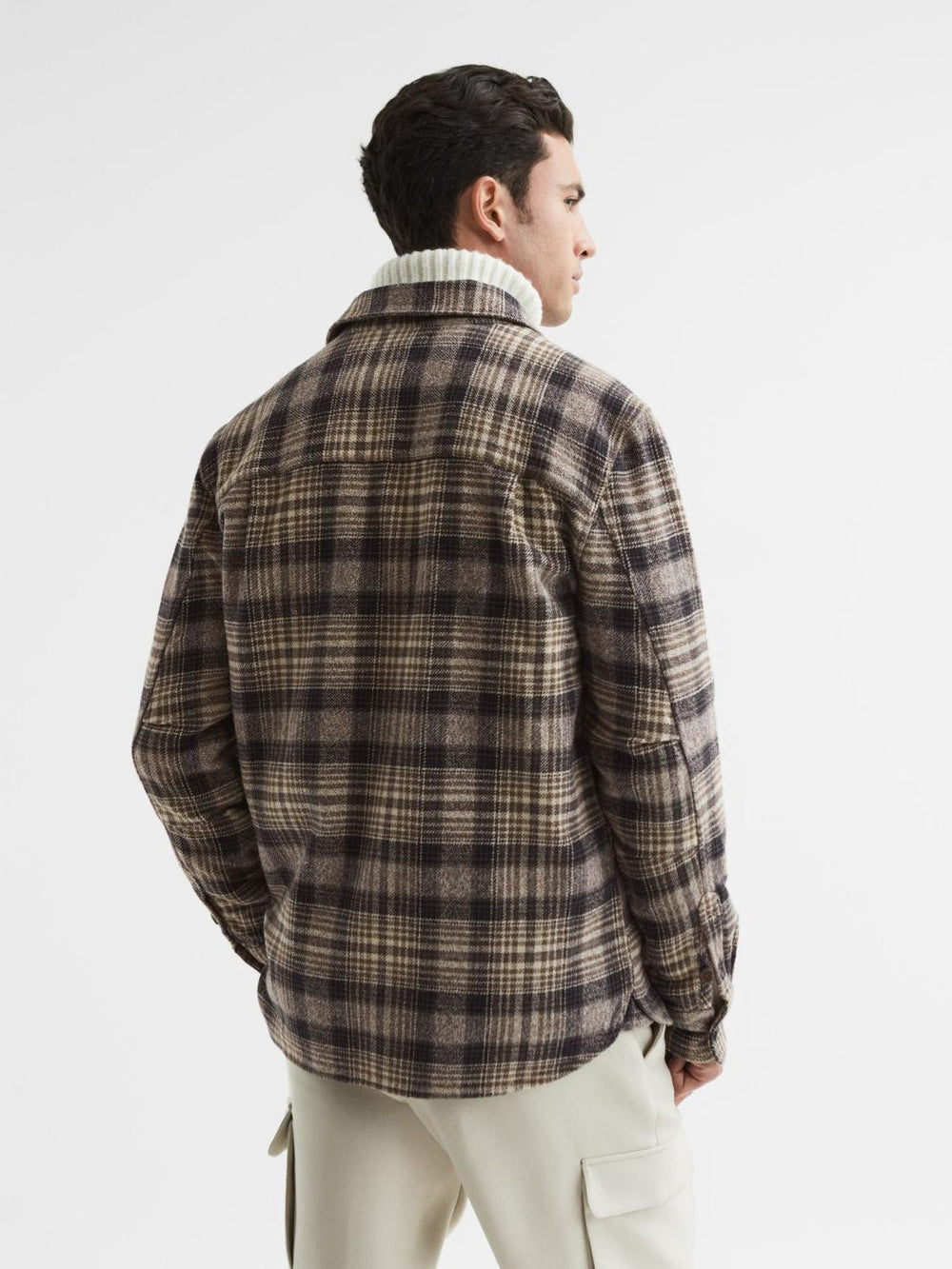 Reiss Shirts | Wilbur Paige Cotton Checked Overshirt Dark Hilside - Men