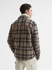 Reiss Shirts | Wilbur Paige Cotton Checked Overshirt Dark Hilside - Men