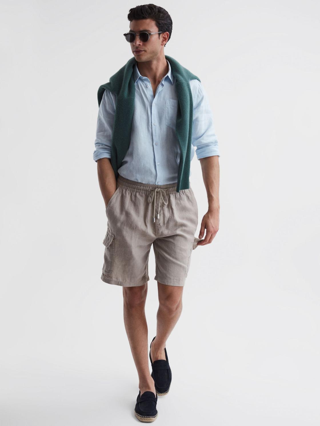 Reiss Shorts | Baie Vilebrequin Linen Shorts Camel - Men