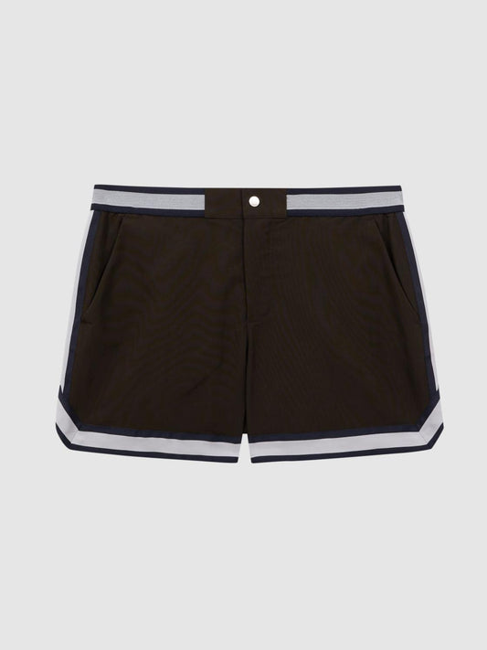 Reiss Shorts | Baller Reiss | Ché Elasticated Waist Contrast Swim Shorts Chocolate/navy - Men