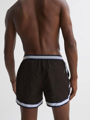 Reiss Shorts | Baller Reiss | Ché Elasticated Waist Contrast Swim Shorts Chocolate/navy - Men