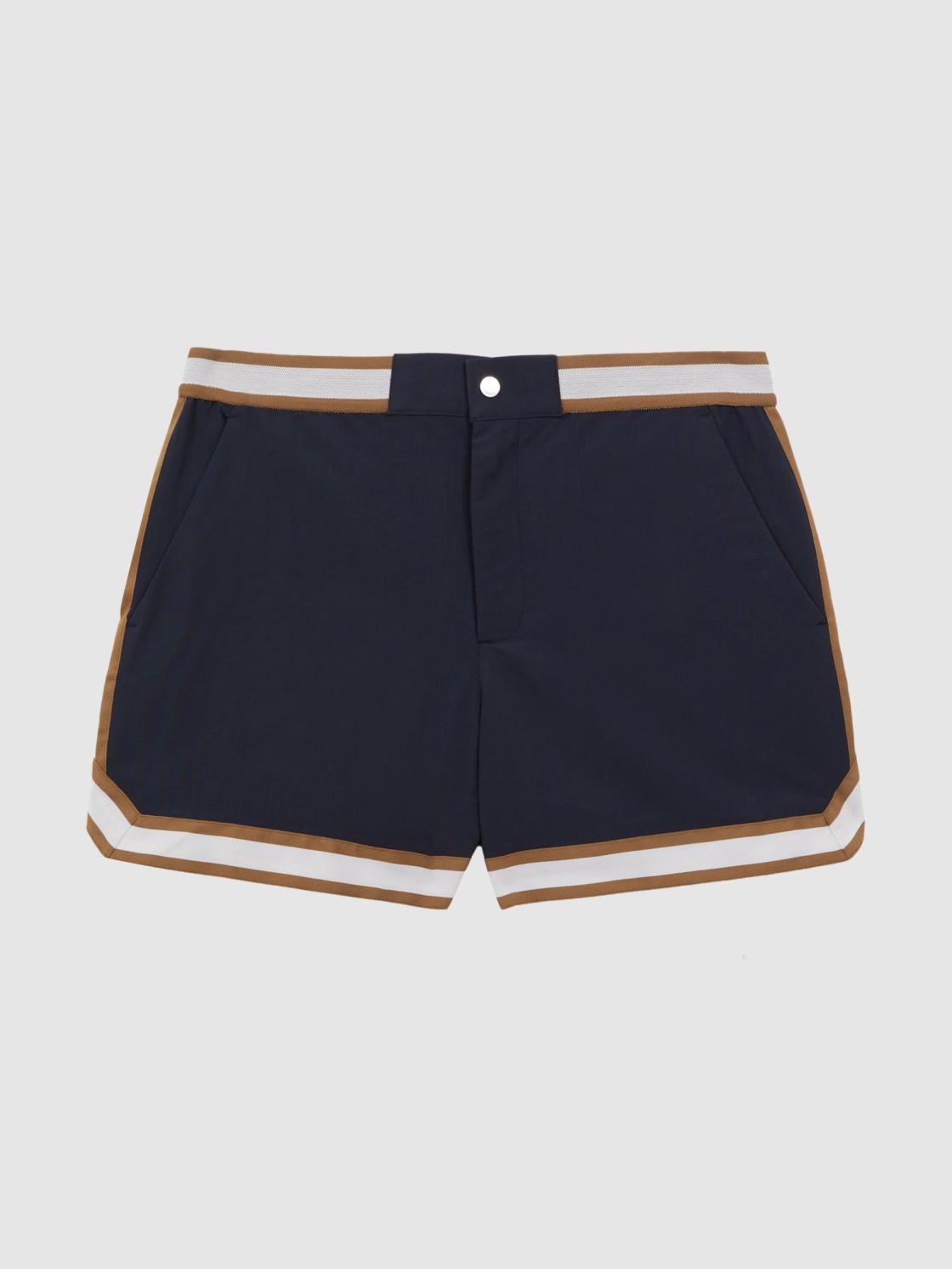 Reiss Shorts | Baller Reiss | Ché Elasticated Waist Contrast Swim Shorts Navy/tobacco - Men