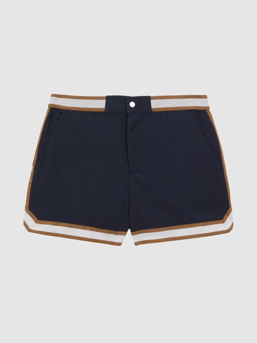 Reiss Shorts | Baller Reiss | Ché Elasticated Waist Contrast Swim Shorts Navy/tobacco - Men