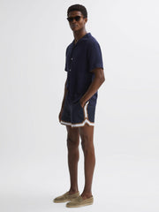 Reiss Shorts | Baller Reiss | Ché Elasticated Waist Contrast Swim Shorts Navy/tobacco - Men