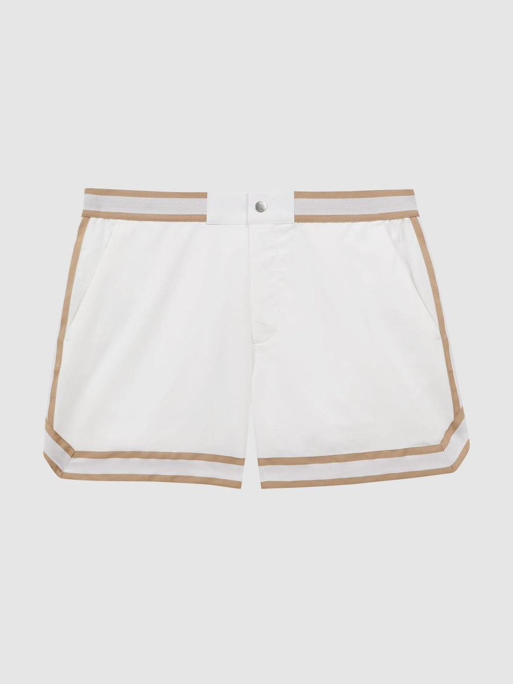Reiss Shorts | Baller Reiss | Ché Elasticated Waist Contrast Swim Shorts Neutral/white - Men