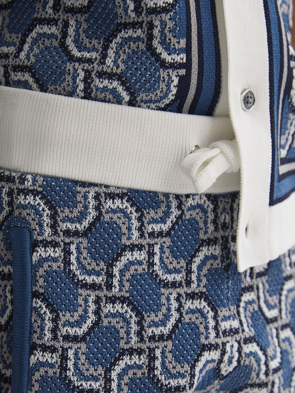 Reiss Shorts | Bloom Knitted Patterned Drawstring Shorts Blue - Children