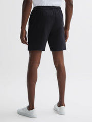 Reiss Shorts | Bodhi Paige Cotton Textured Drawstring Shorts Black - Men