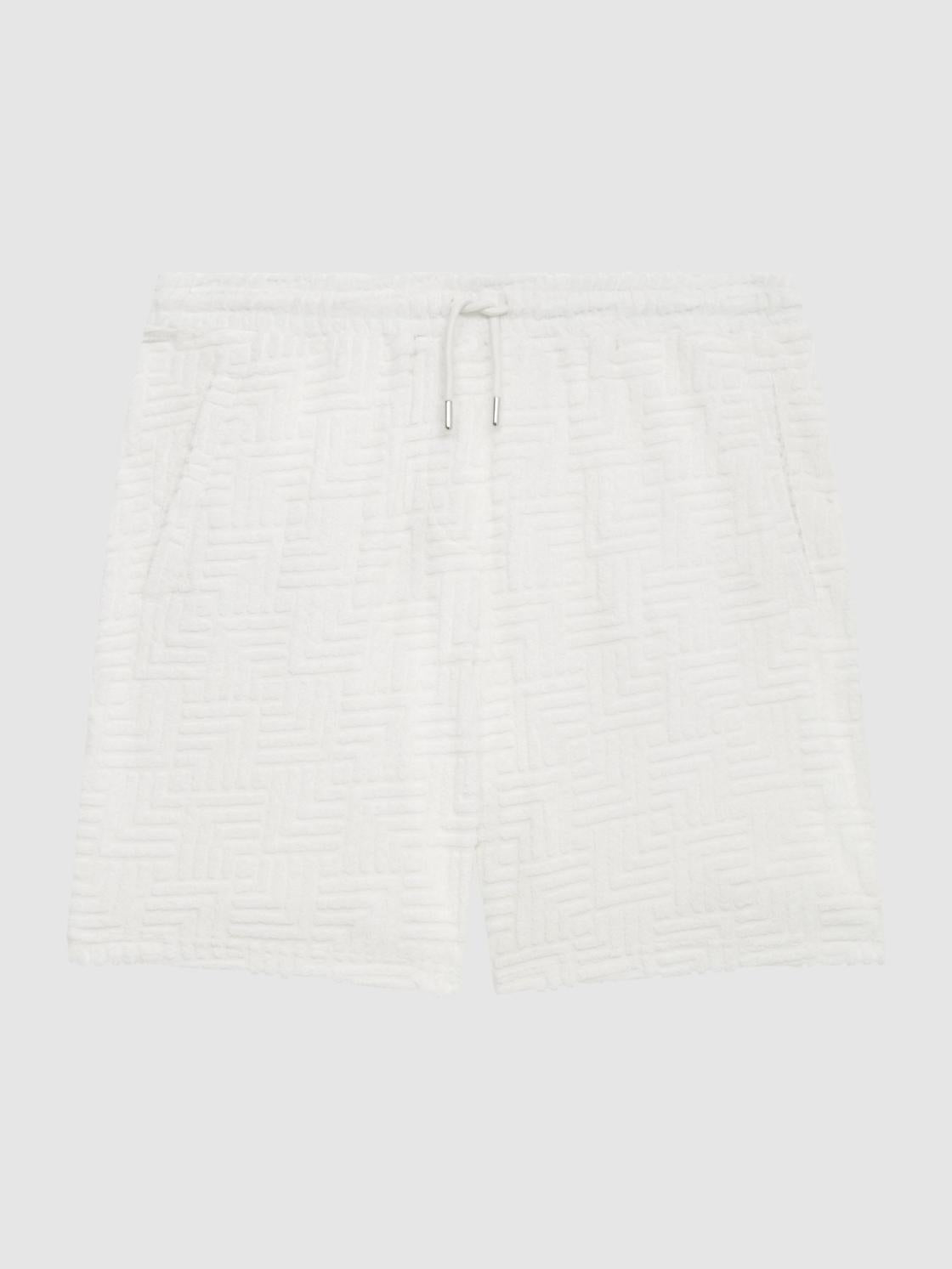 Reiss Shorts | Brooklyn Terry Towelling Drawstring Shorts White - Men