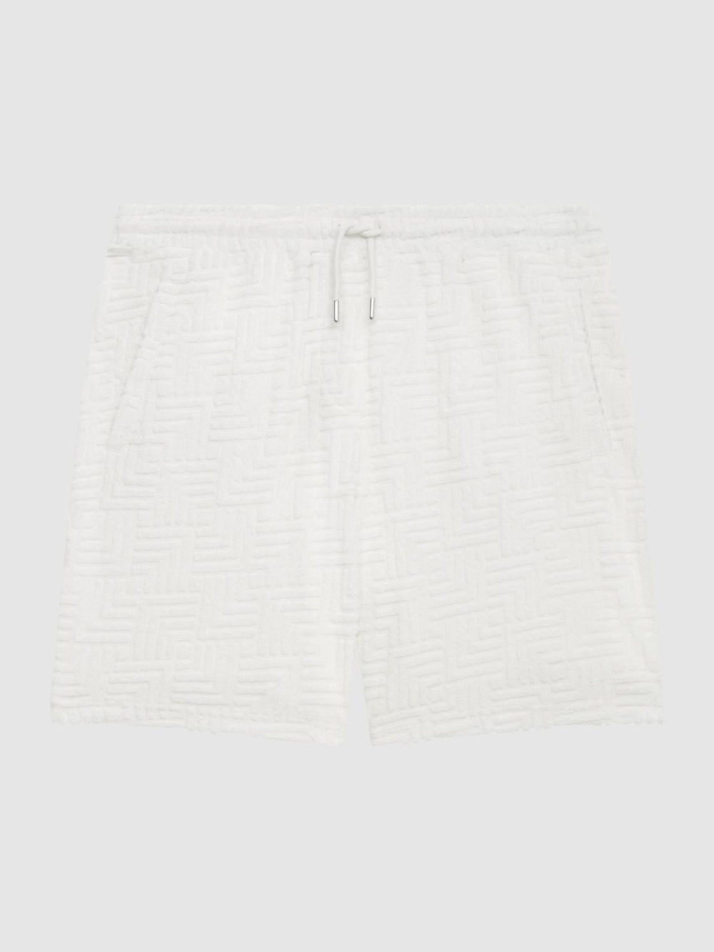 Reiss Shorts | Brooklyn Terry Towelling Drawstring Shorts White - Men