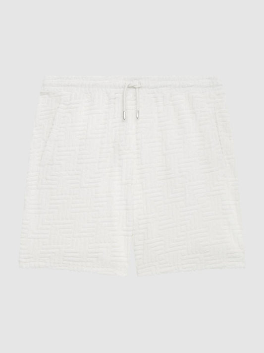 Reiss Shorts | Brooklyn Terry Towelling Drawstring Shorts White - Men