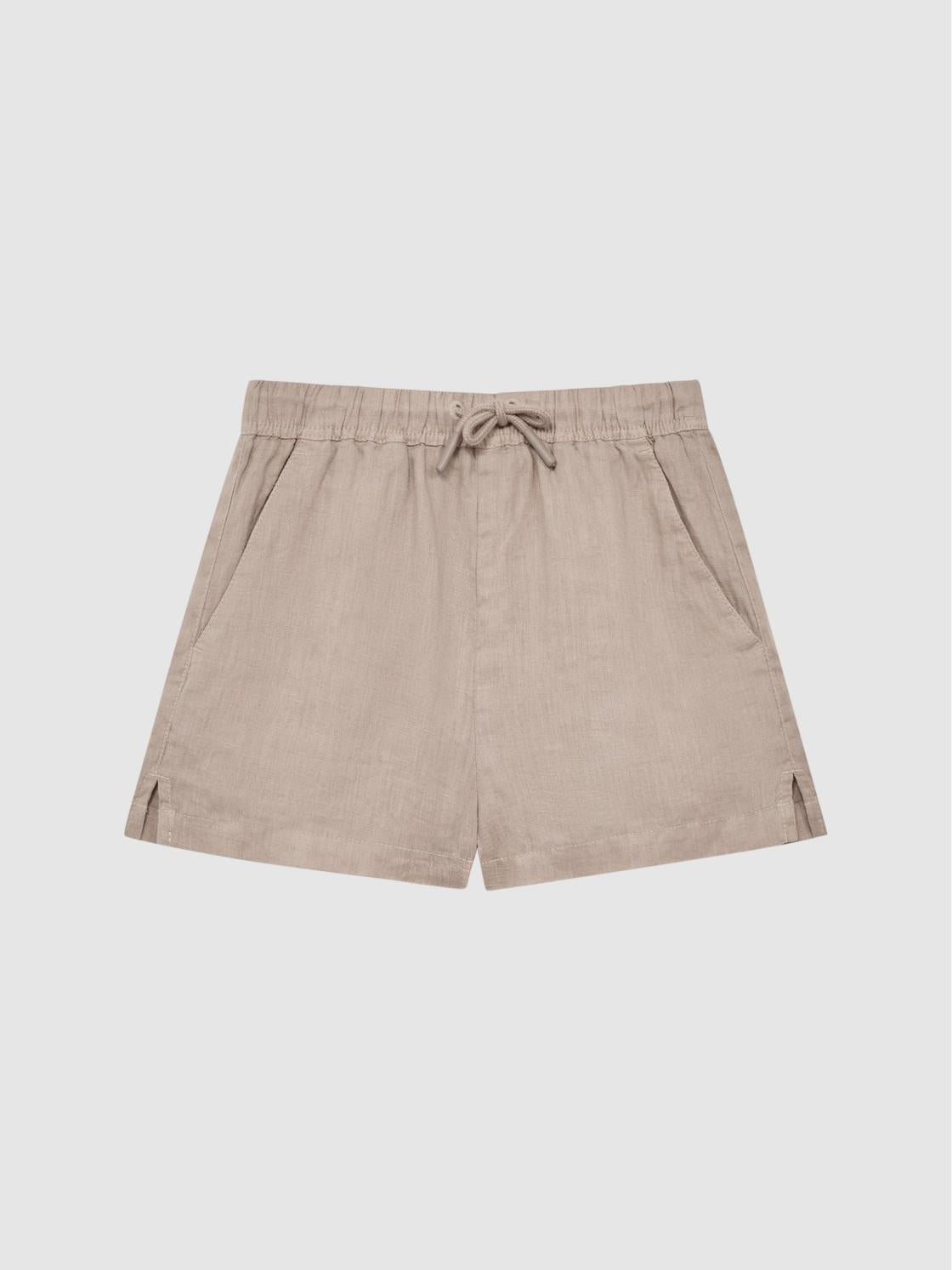 Reiss Shorts | Cleo Linen Drawstring Shorts Mink - Children