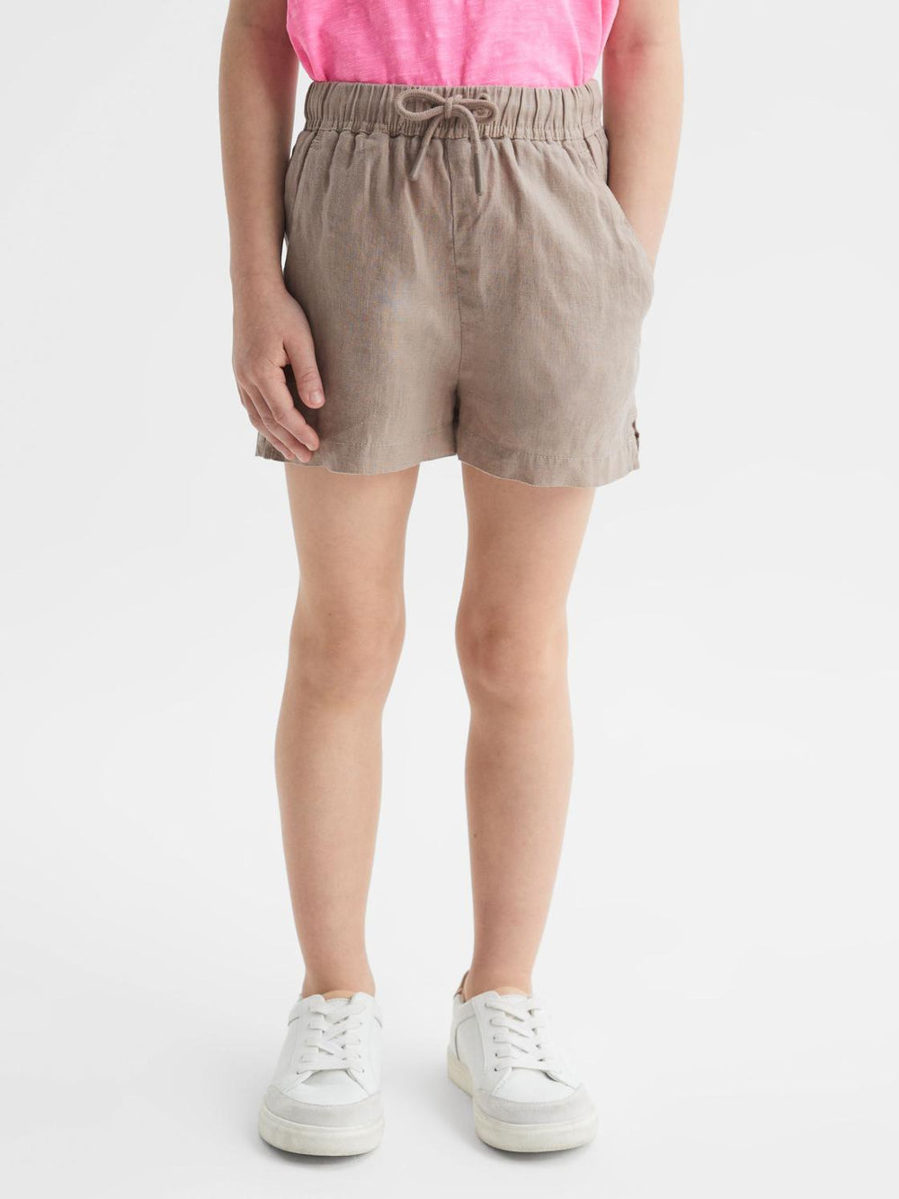 Reiss Shorts | Cleo Linen Drawstring Shorts Mink - Children