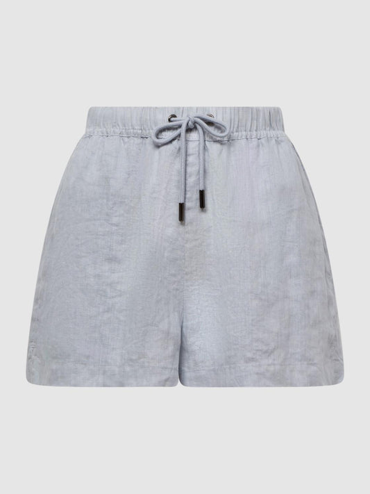 Reiss Shorts | Cleo Linen High Rise Drawstring Shorts Blue - Women