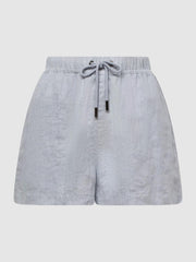 Reiss Shorts | Cleo Linen High Rise Drawstring Shorts Blue - Women