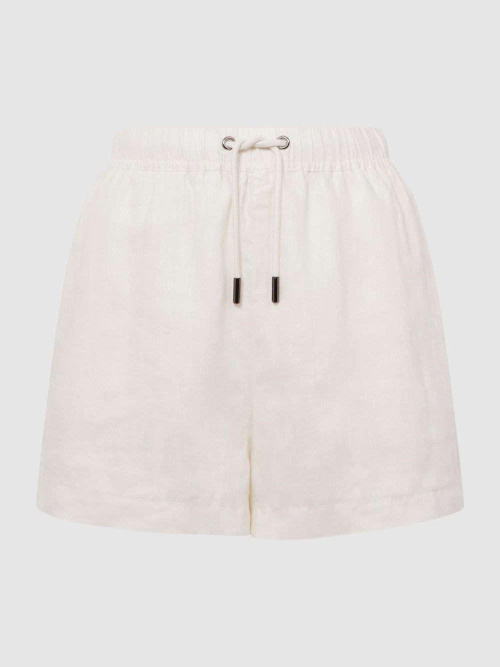 Reiss Shorts | Cleo Linen High Rise Drawstring Shorts Stone - Women
