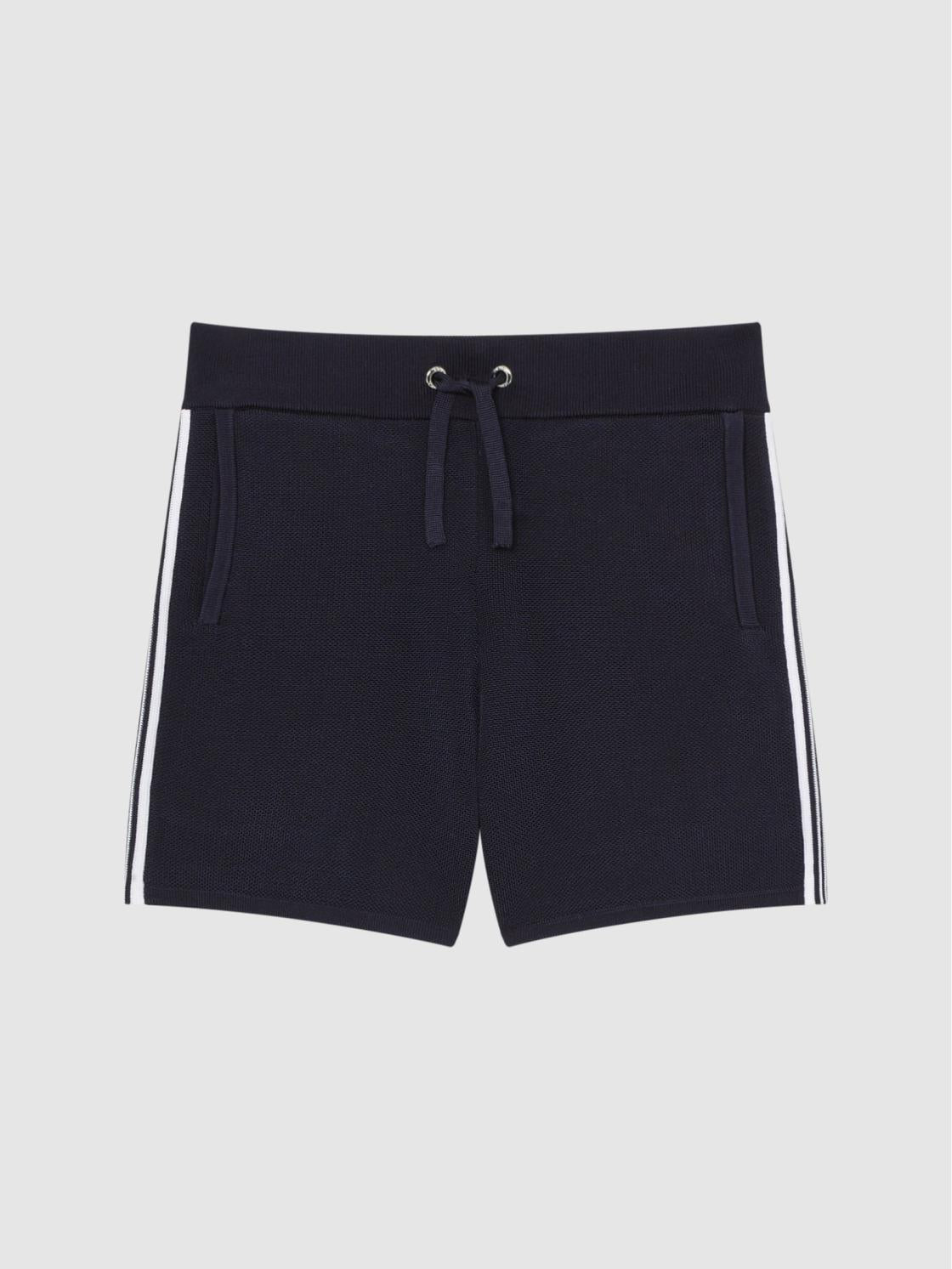 Reiss Shorts | Colton Side Stripe Drawstring Shorts Navy - Children
