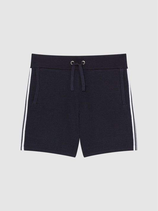 Reiss Shorts | Colton Side Stripe Drawstring Shorts Navy - Children