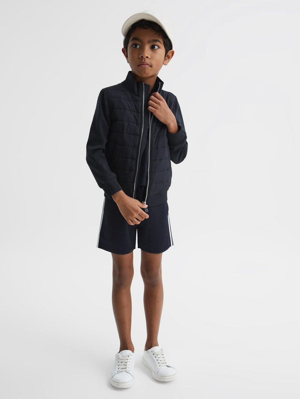 Reiss Shorts | Colton Side Stripe Drawstring Shorts Navy - Children