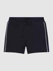 Reiss Shorts | Dexter Textured Drawstring Shorts Navy - Children
