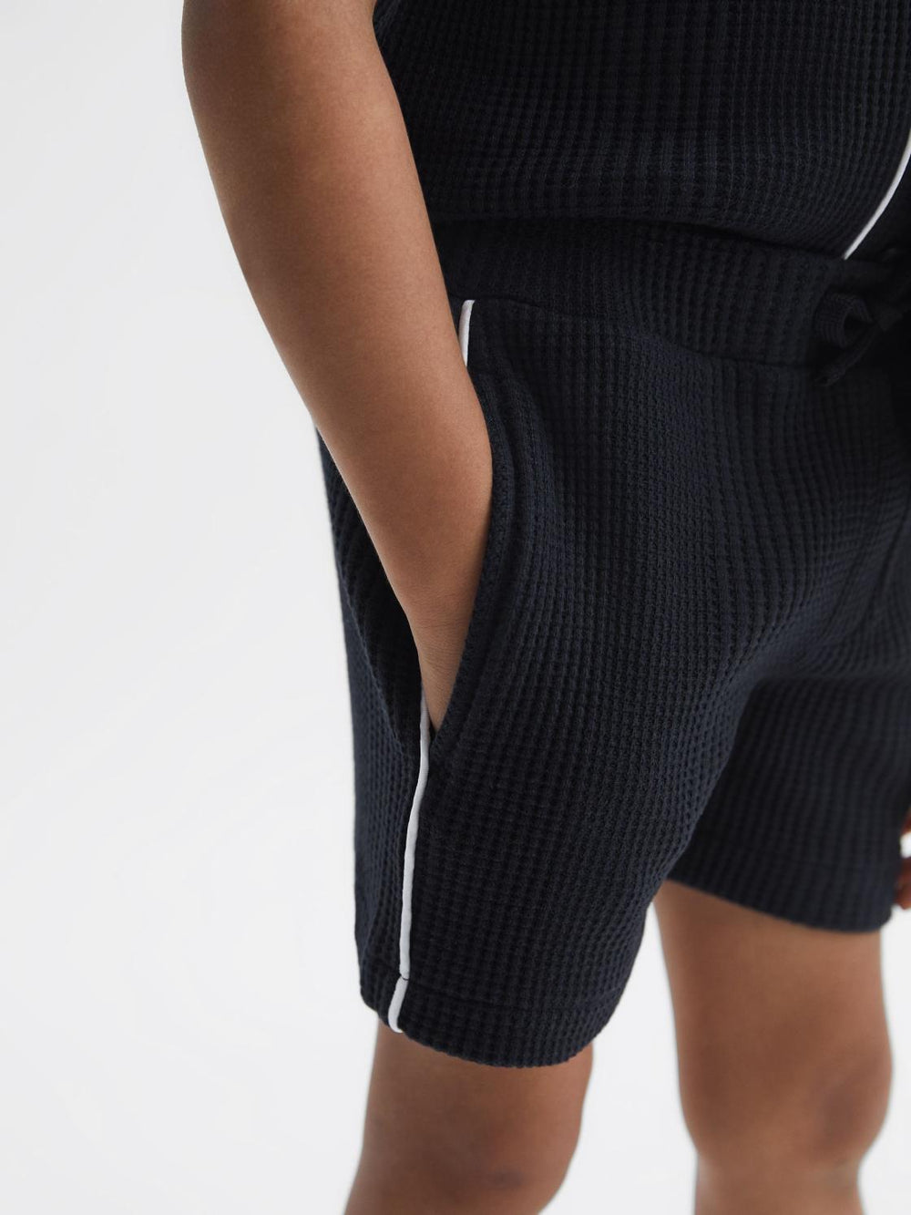 Reiss Shorts | Dexter Textured Drawstring Shorts Navy - Children