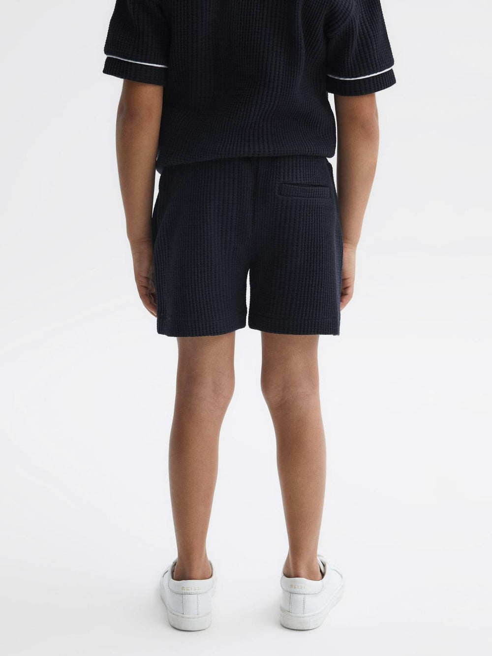 Reiss Shorts | Dexter Textured Drawstring Shorts Navy - Children