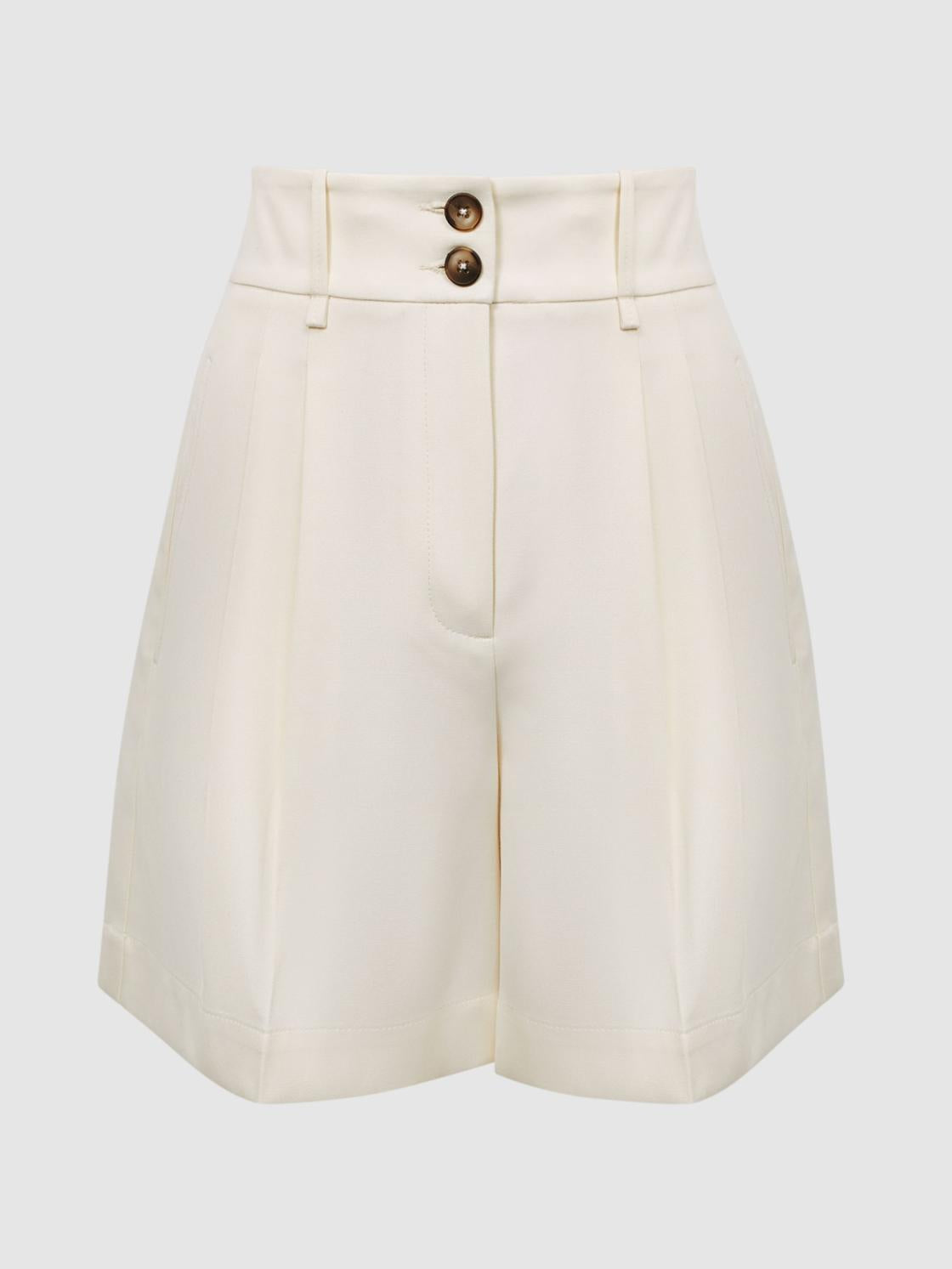 Reiss Shorts | Ember Tailored Shorts Cream - Women