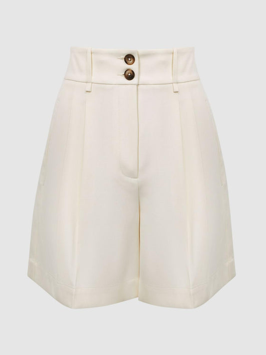 Reiss Shorts | Ember Tailored Shorts Cream - Women