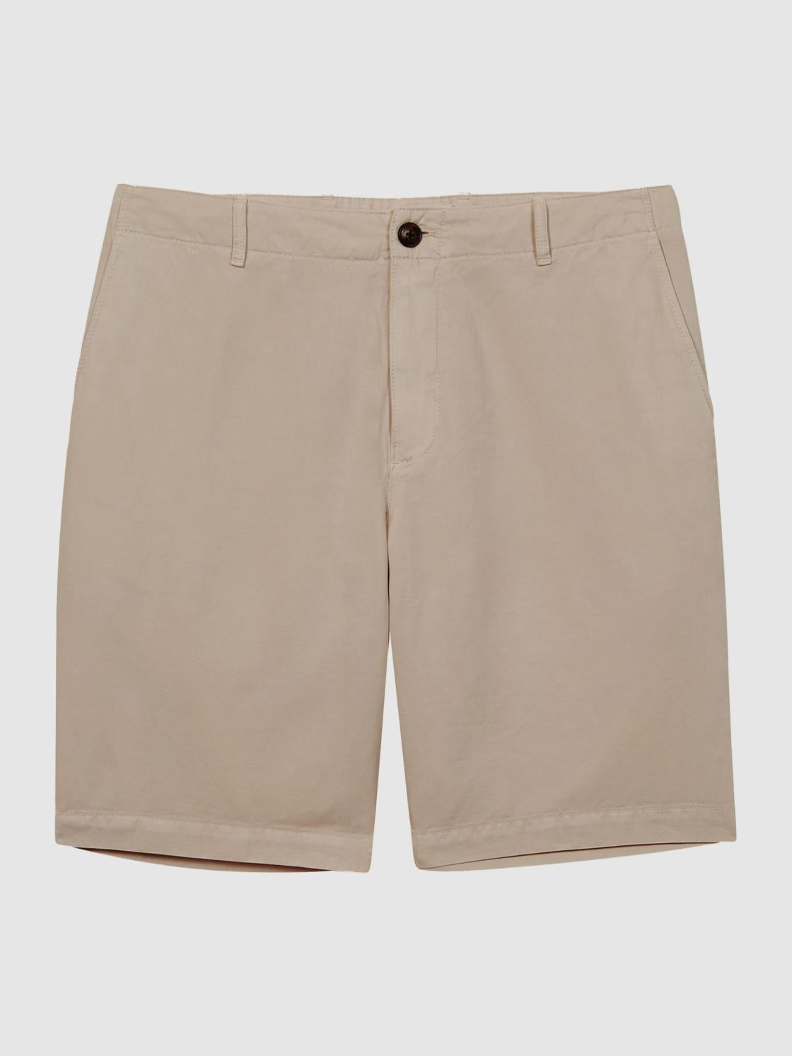 Reiss Shorts | Ezra Cotton-Linen Blend Shorts Navy - Men