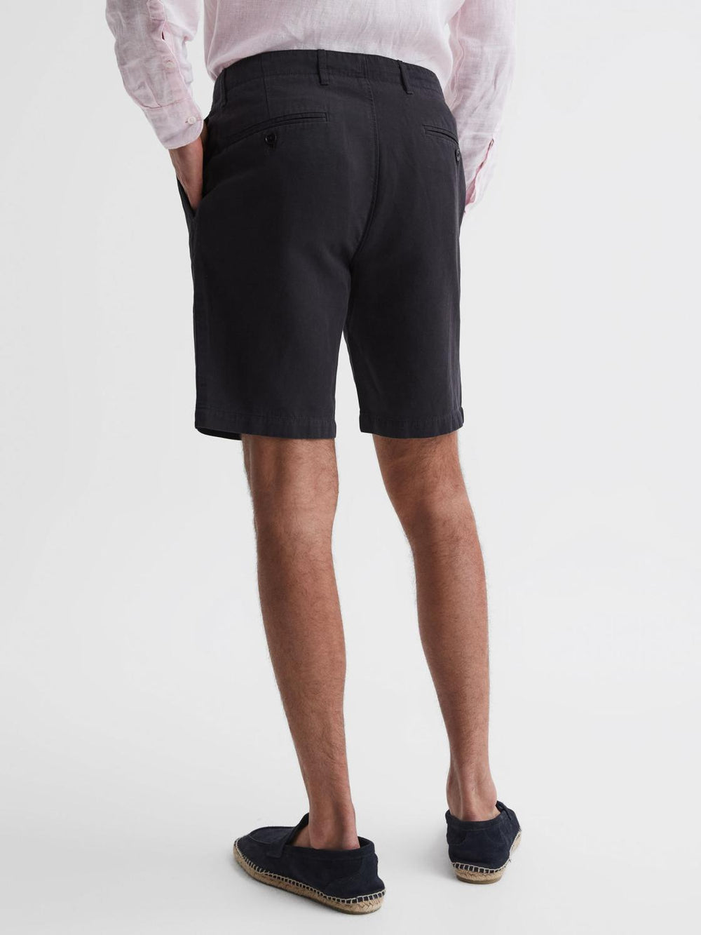 Reiss Shorts | Ezra Cotton-Linen Blend Shorts Navy - Men