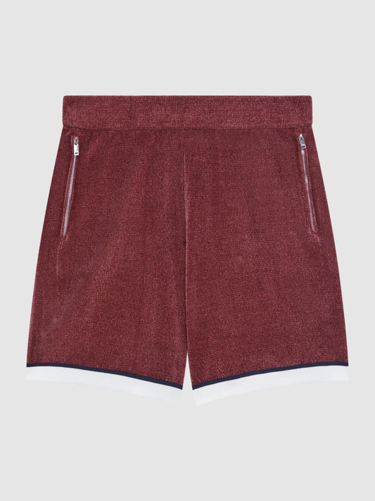Reiss Shorts | Fielder Relaxed Fit Elasticated Chenille Shorts Black - Men