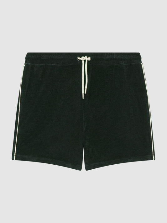 Reiss Shorts | Fredericks Towelling Drawstring Shorts Dark Green - Men